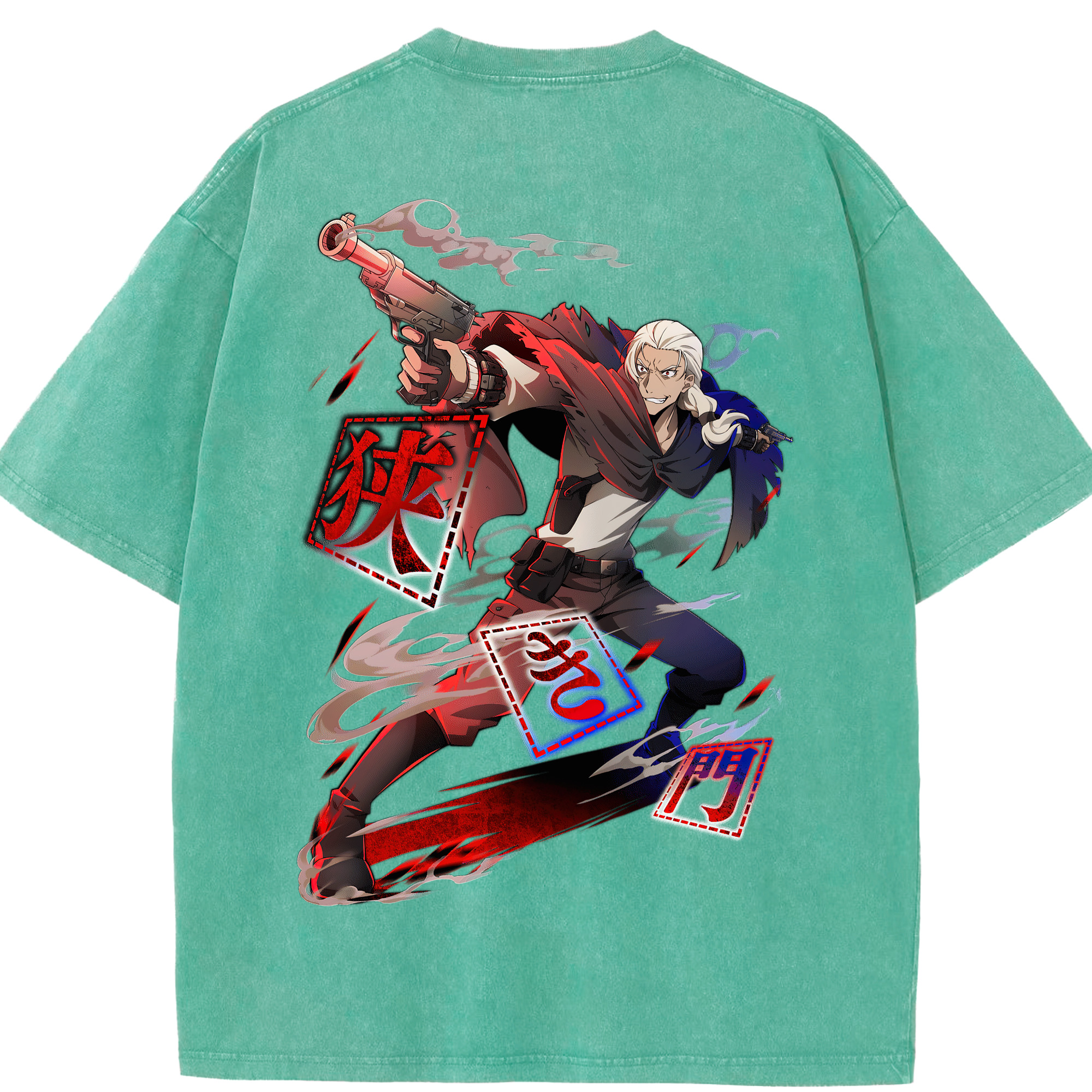 （画像用） 文豪ストレイドッグス Bungo Stray Dogs 綿100% ヴィンテージ風 半袖Tシャツ（背面プリント）